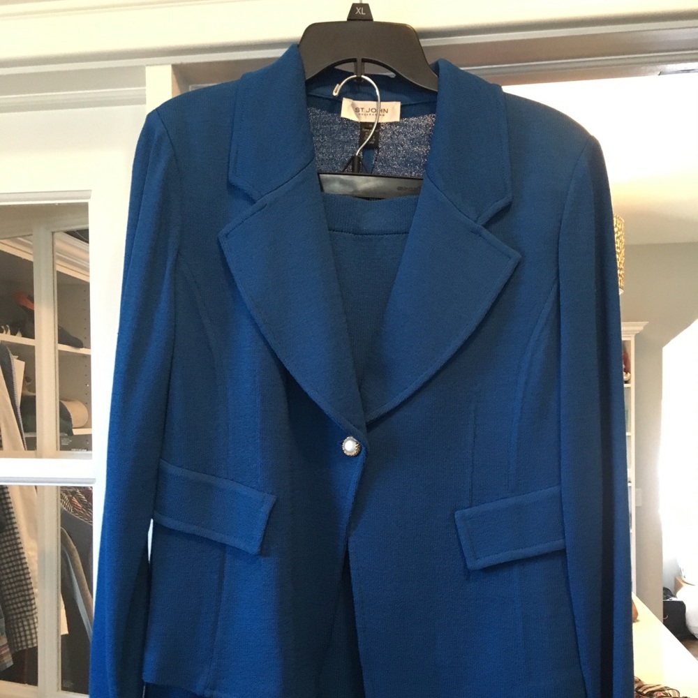 St John royal blue suit